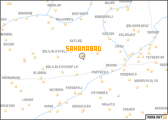 map of Sahāmābād