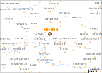 map of Şaḩneh