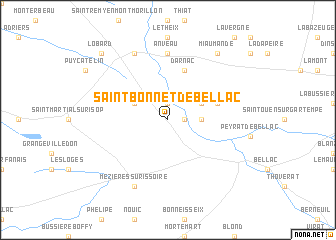 map of Saint-Bonnet-de-Bellac