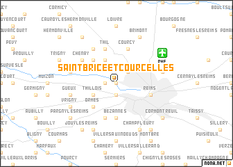 map of Saint-Brice-et-Courcelles