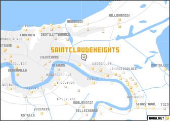 map of Saint Claude Heights