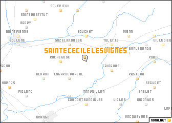 map of Sainte-Cécile-les-Vignes
