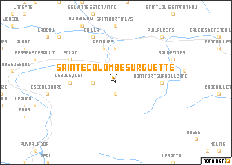 map of Sainte-Colombe-sur-Guette