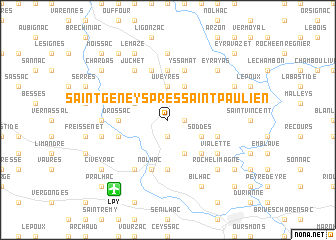 map of Saint-Geneys-près-Saint-Paulien