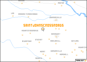 map of Saint Johns Crossroads