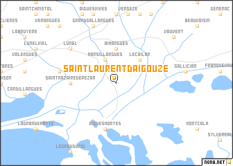 map of Saint-Laurent-dʼAigouze