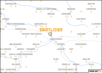 map of Saint-Lizier