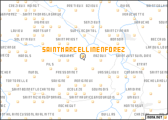 map of Saint-Marcellin-en-Forez