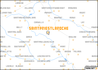 map of Saint-Priest-la-Roche
