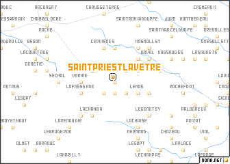 map of Saint-Priest-la-Vêtre