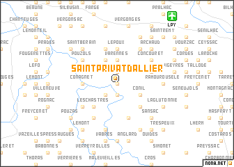 map of Saint-Privat-dʼAllier