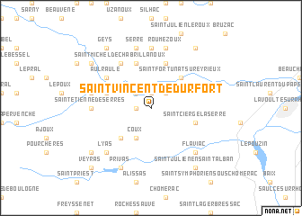 map of Saint-Vincent-de-Durfort