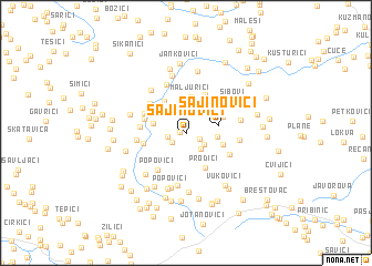 map of Sajinovići