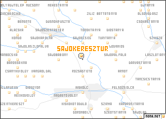 map of Sajókeresztúr