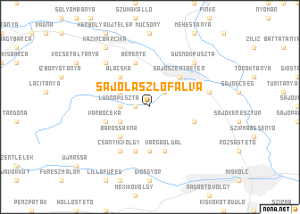 map of Sajólászlófalva