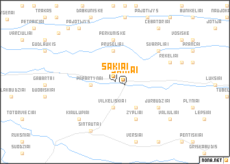 map of Šakiai