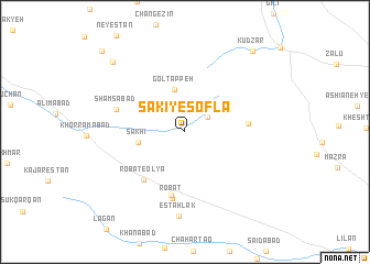 map of Sākī-ye Soflá