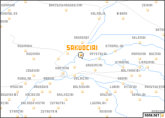 map of Sakuočiai