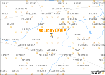 map of Saligny-le-Vif