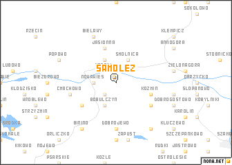 map of Samołęż