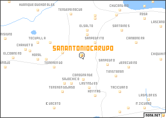 map of San Antonio Carupo