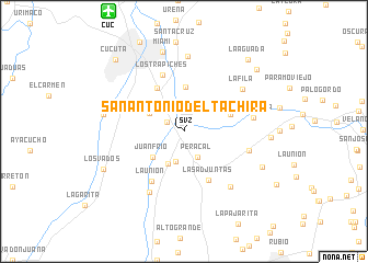 map of San Antonio del Táchira