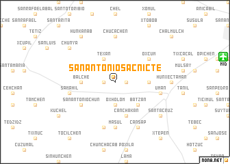 map of San Antonio Sacnicté