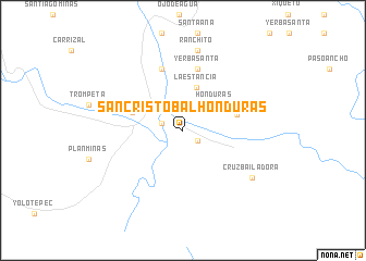 map of San Cristóbal Honduras