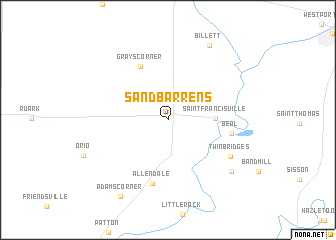 map of Sand Barrens