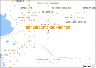 map of San Dieguito Xochimanca