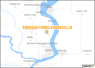 map of Sandusky Mobile Home Villa