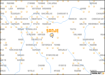 map of Sanje