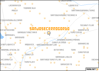 map of San José Cerro Gordo