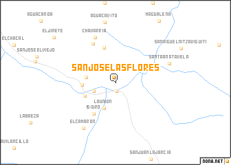 map of San José Las Flores