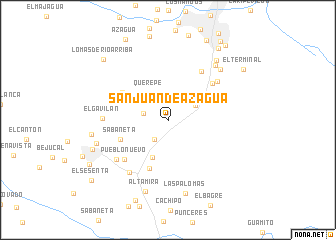 map of San Juan de Azagua