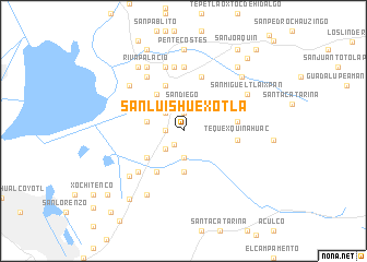 map of San Luis Huexotla