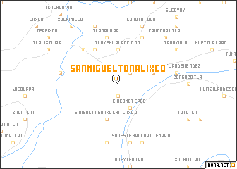 map of San Miguel Tonalixco