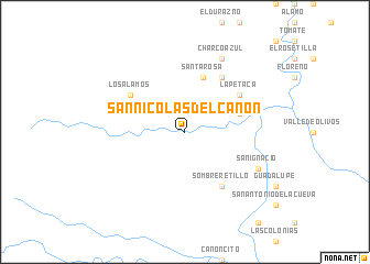 map of San Nicolás del Cañón