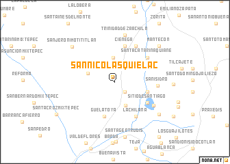 map of San Nicolás Quielac