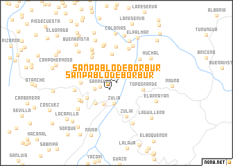 map of San Pablo de Borbur