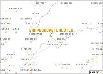 map of San Pedro Petlacotla