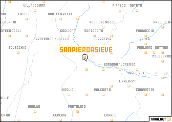 map of San Piero a Sieve