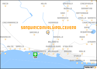 map of San Quirico in Val di Polcevera