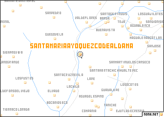 map of Santa María Ayoquezco de Aldama