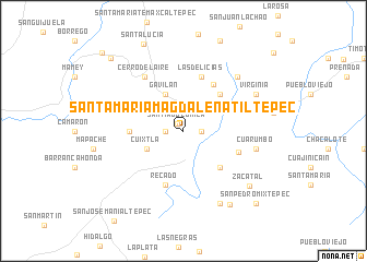 map of Santa María Magdalena Tiltepec