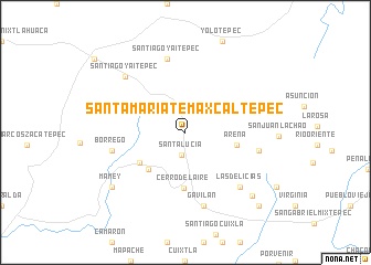 map of Santa María Temaxcaltepec