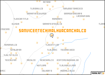 map of San Vicente Chimalhuacán Chalco