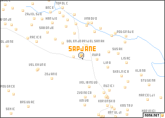 map of Šapjane