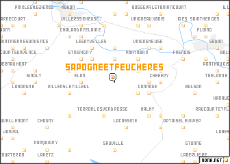 map of Sapogne-et-Feuchères