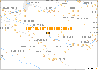 map of Sar Poleh-ye Babā Ḩoseyn